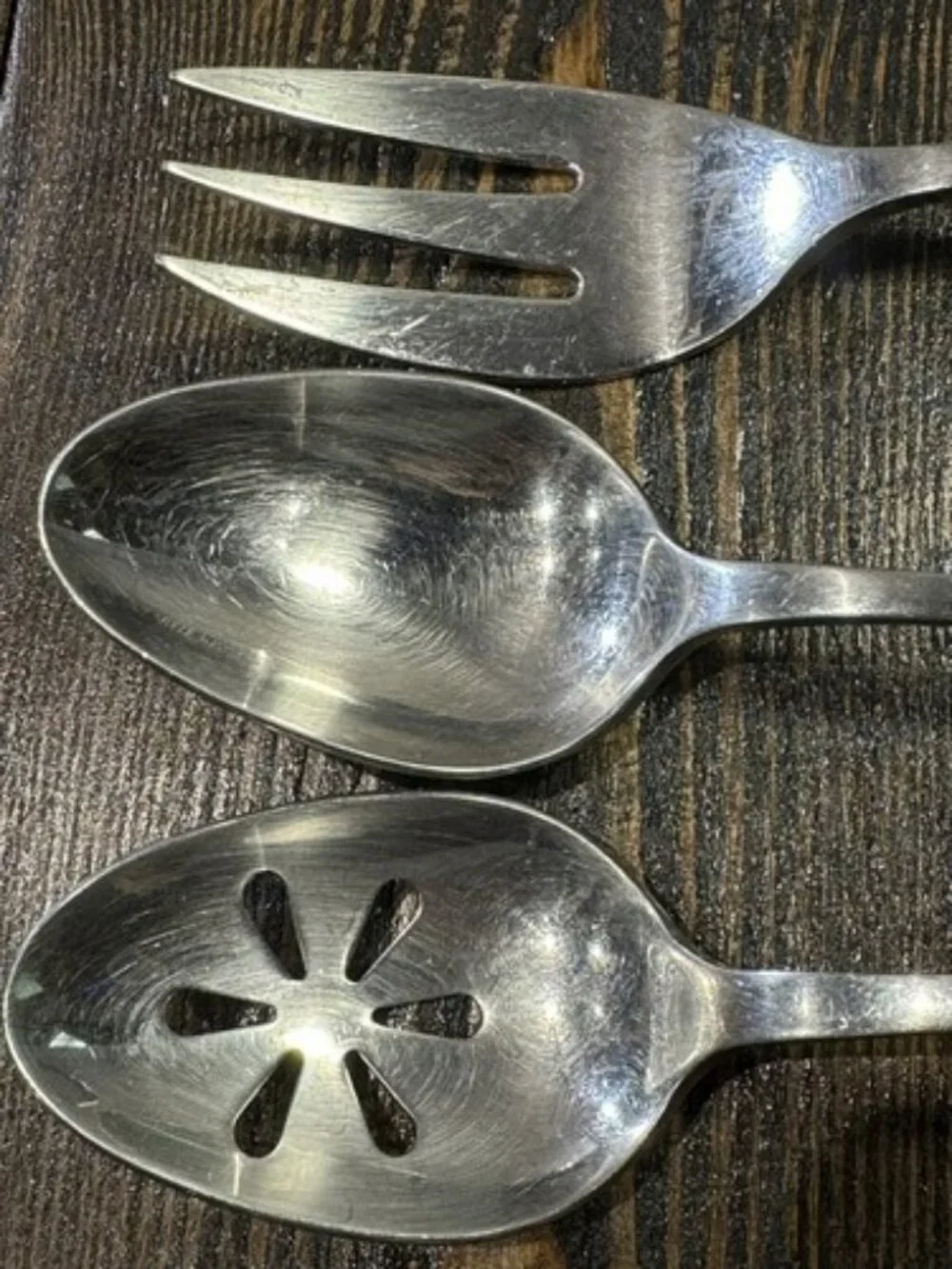 Utensil Serving Set 3 Piece Set Slotted Spoon Fork‎ 18/10 Stainless Steel